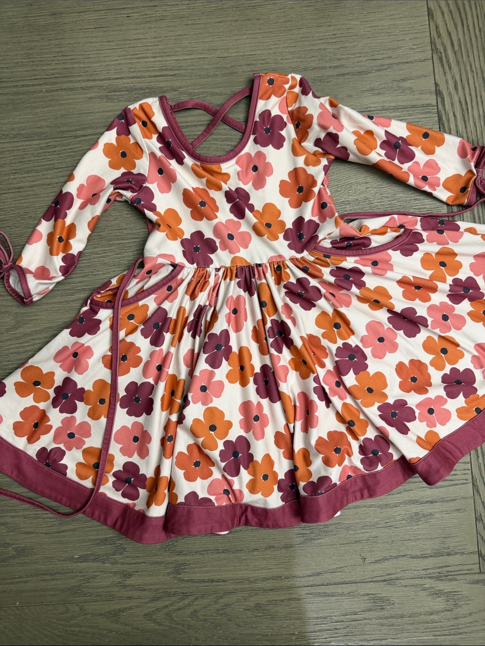 cheeky plum 4T Floral Twirl Dress in Pink, Orange & Plum